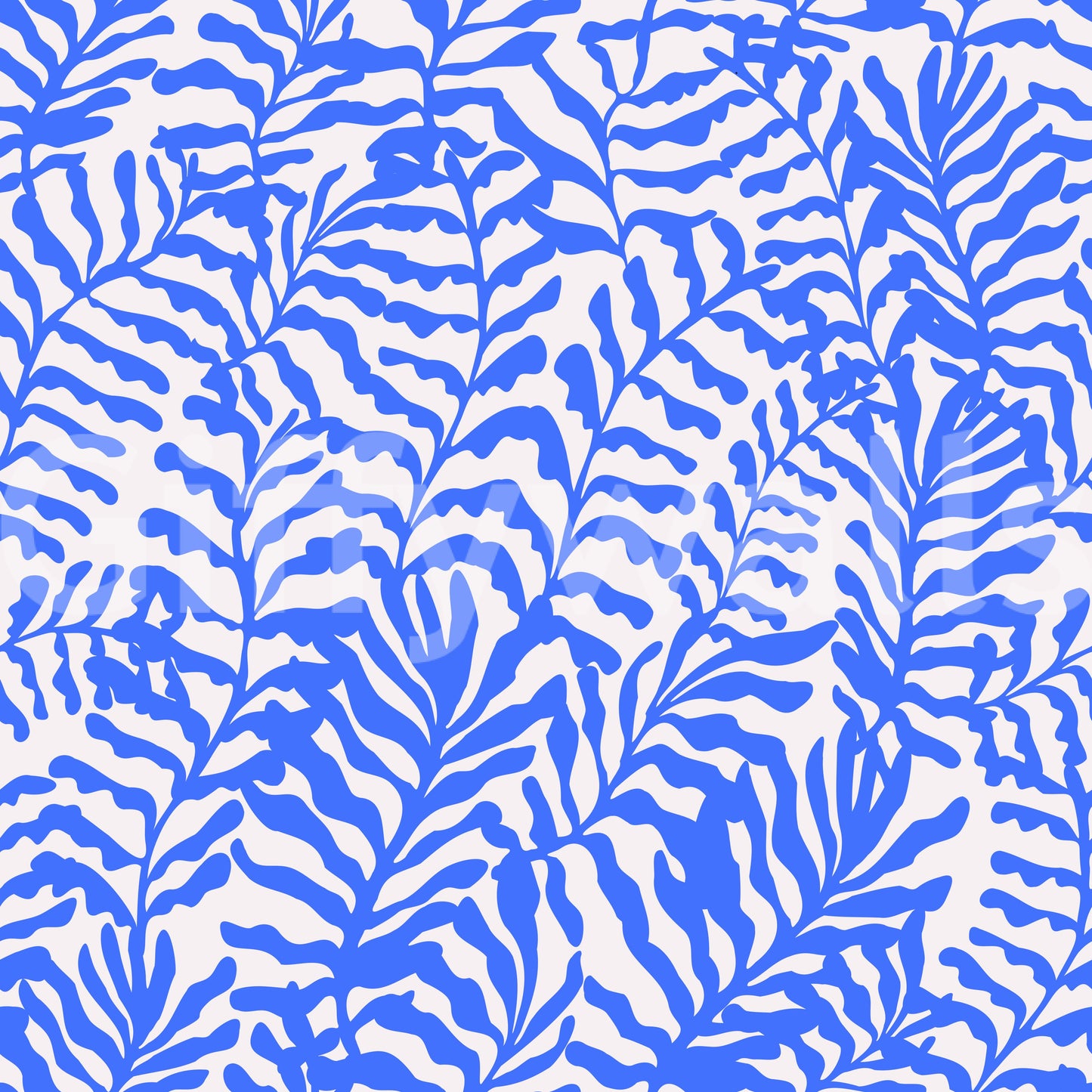 Playful blue leaf wallpaper.