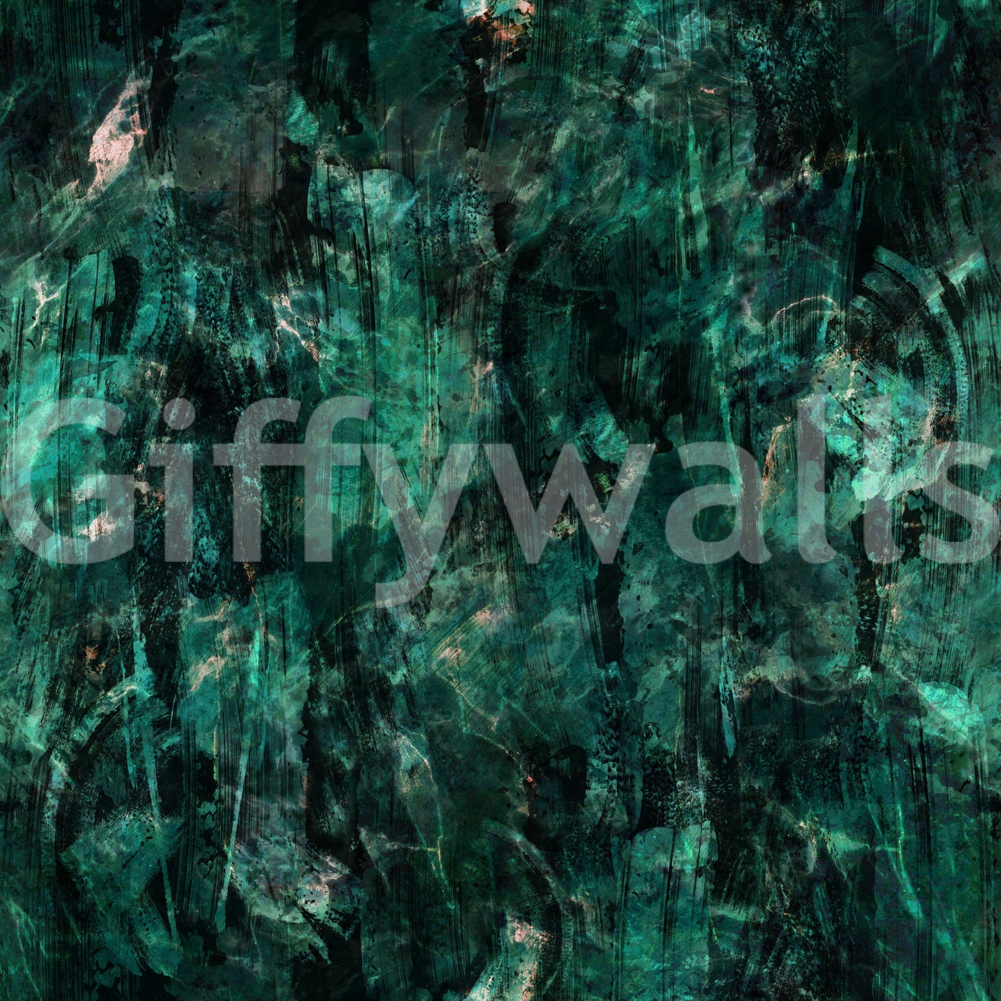 A detail of the brushstrokes and tones in the design.