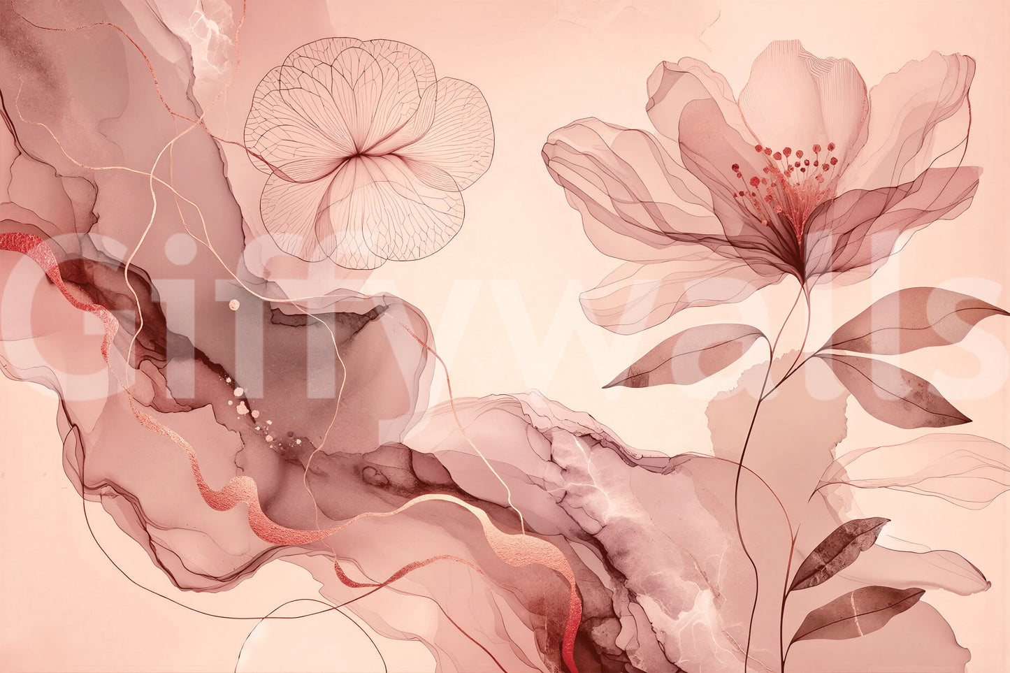 A high-quality sage botanical wall mural for walls.