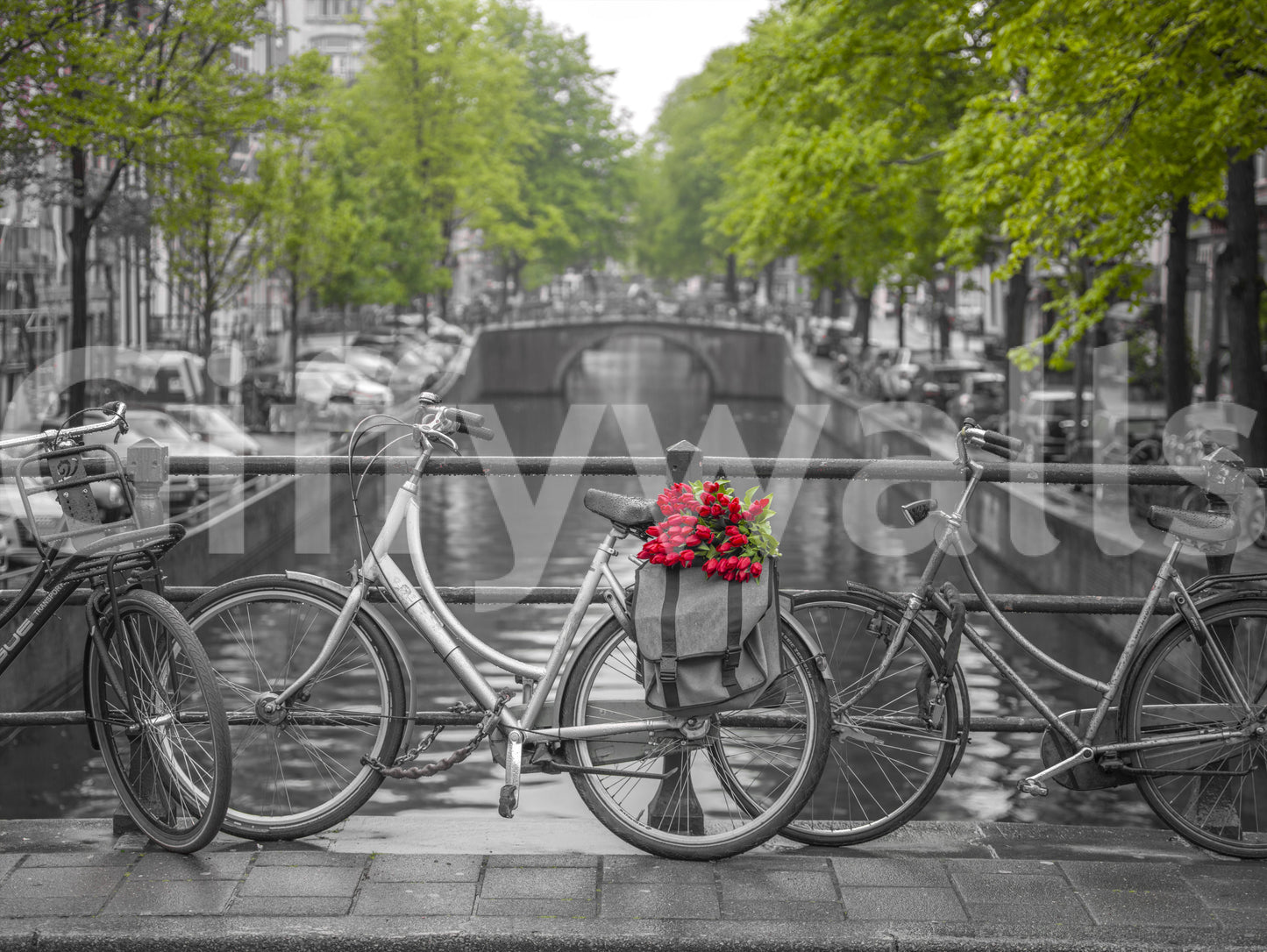 A detail of the warm tones in the flowers and greenery.