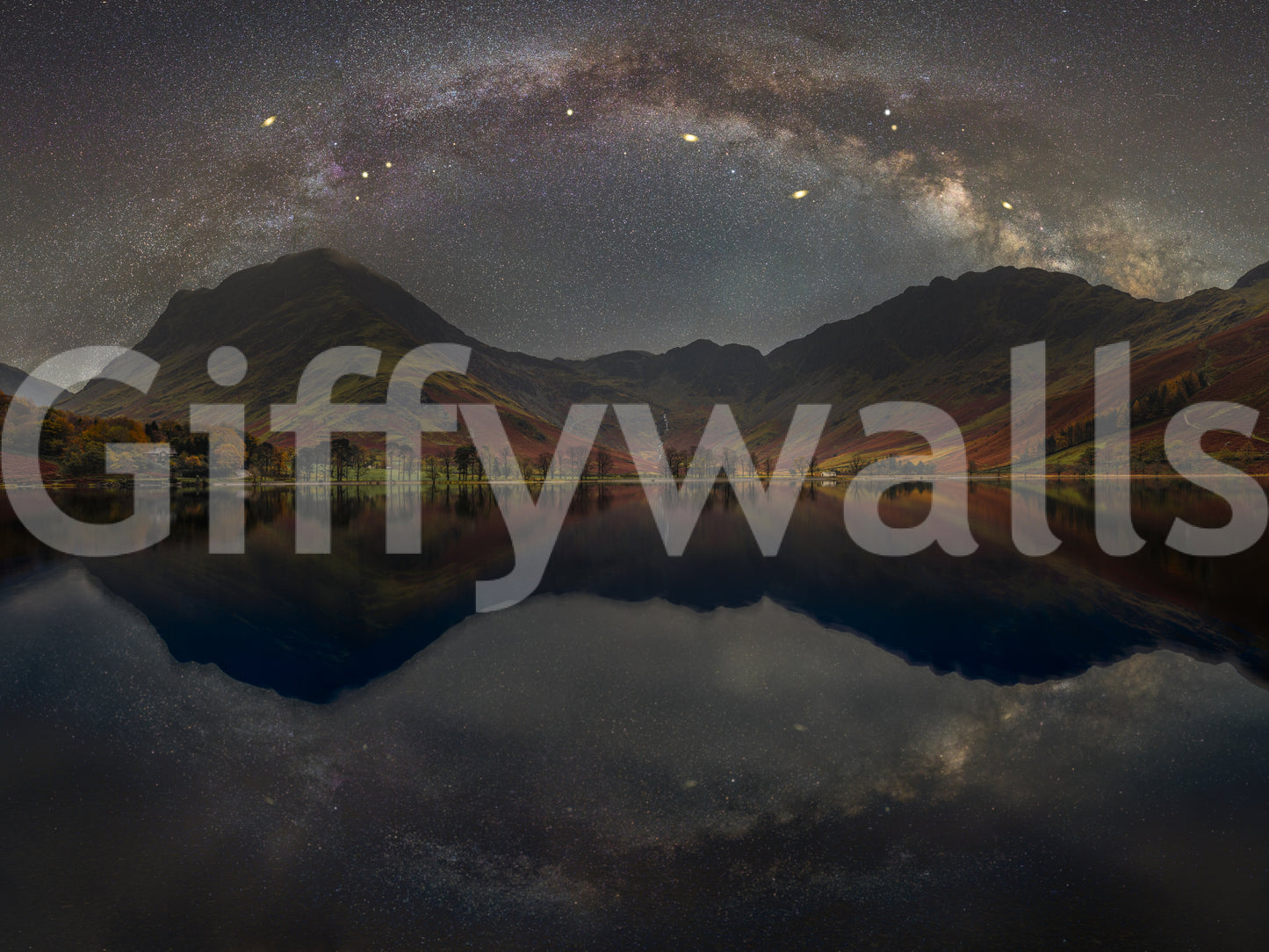 A high-quality serene landscape wall mural for walls.