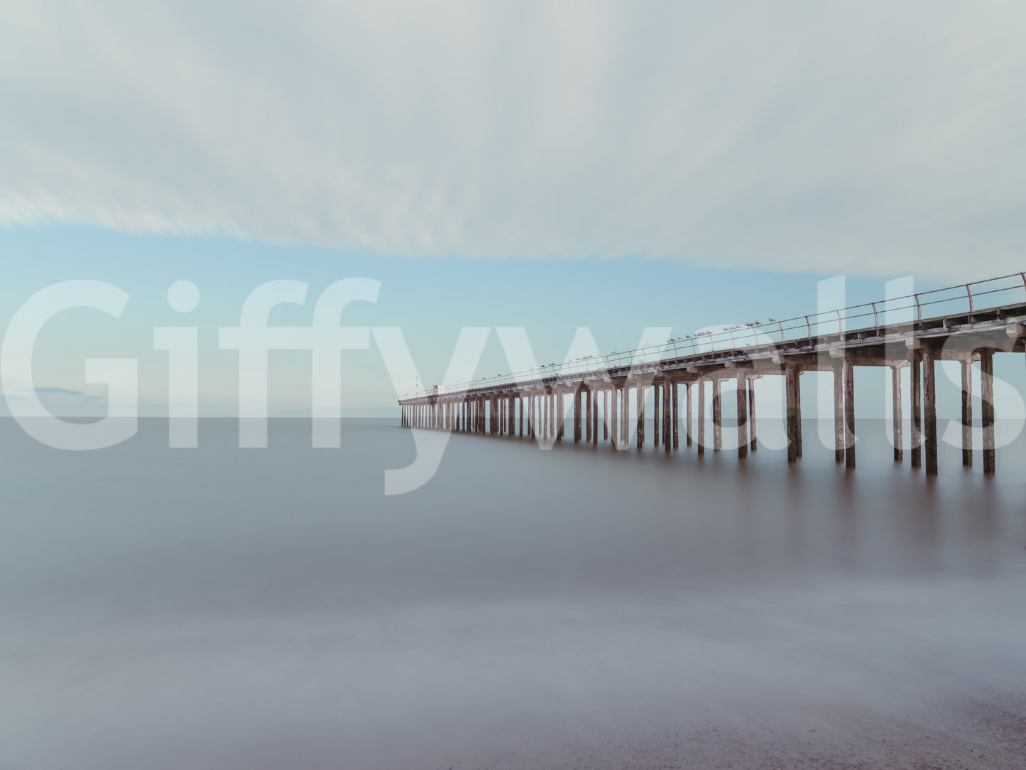 A high-quality pier scene wall mural for walls.