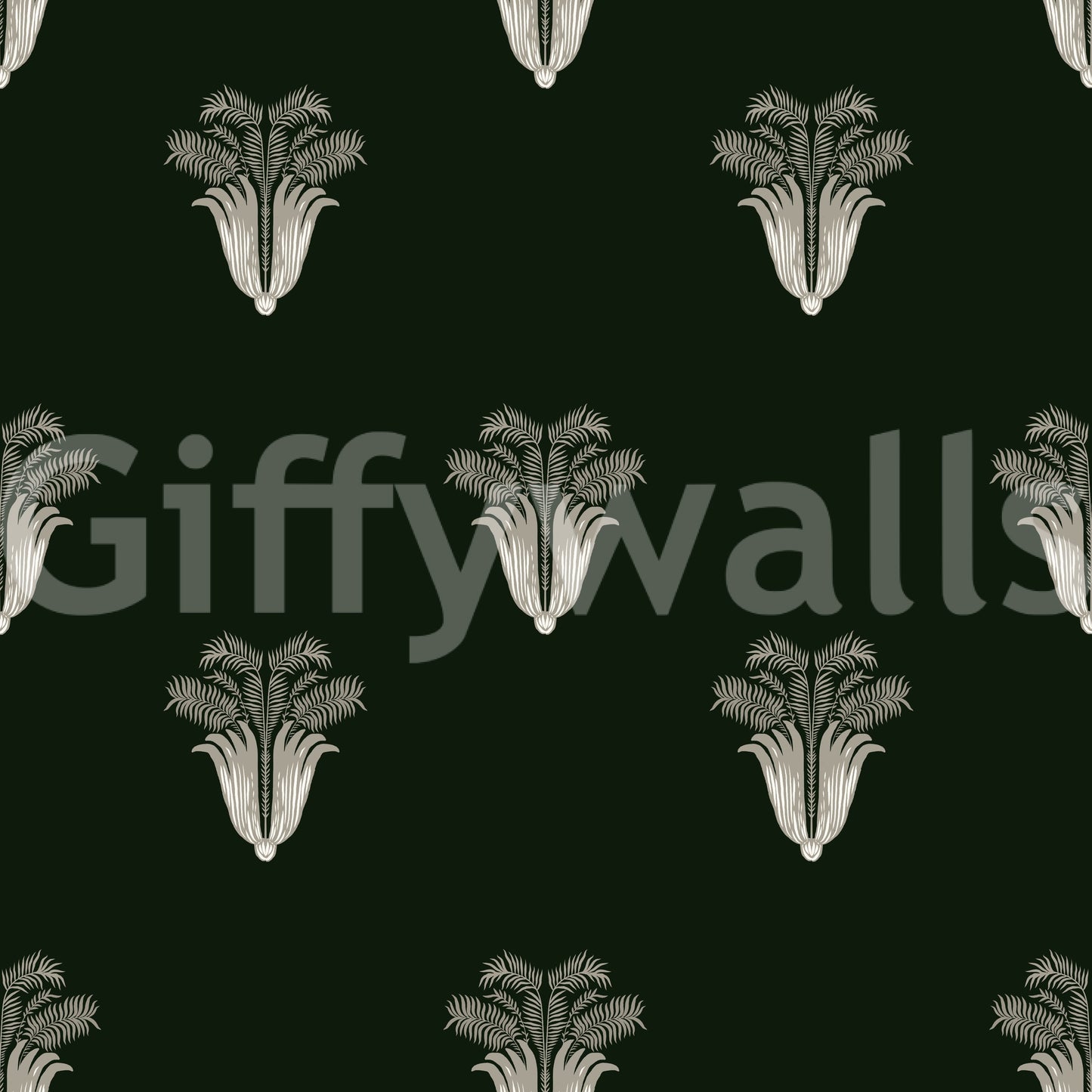 A high-quality dark botanical wall mural for walls.