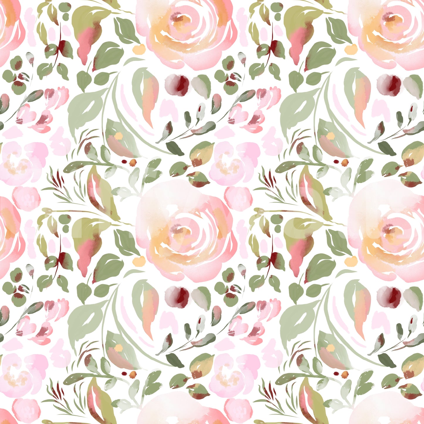 Painterly Rose Garden Wallpaper