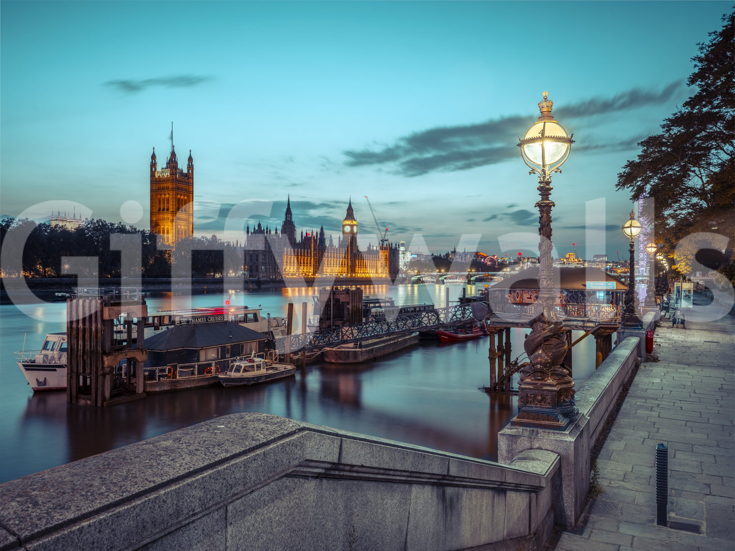 Twilight Thames Embrace Wall Mural