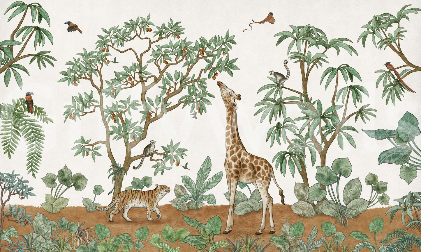 A high-quality exotic forest wall mural for walls.