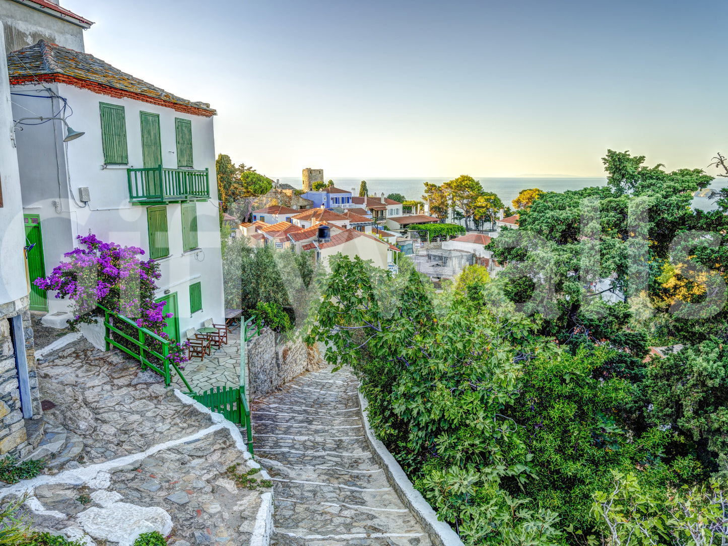 A high-quality serene coastal wall mural for walls.