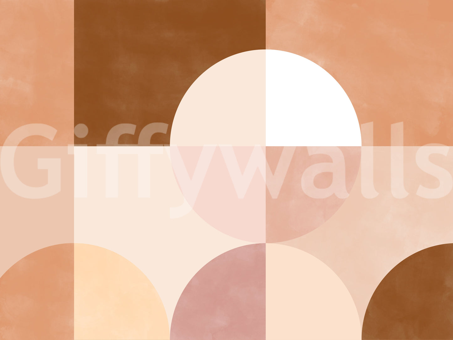 An artistic minimalist form mural for home decor.