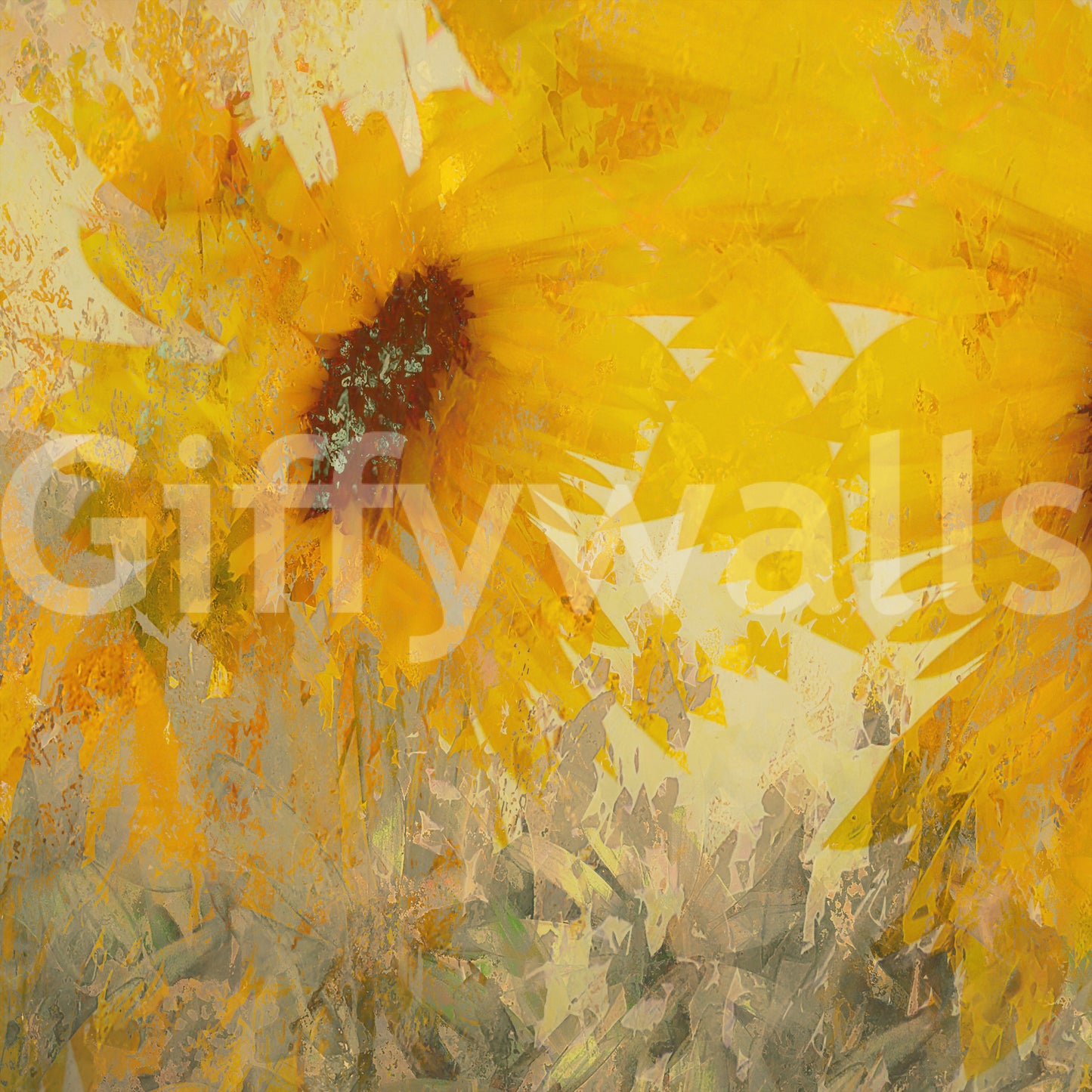 An artistic nature inspired mural for home decor.