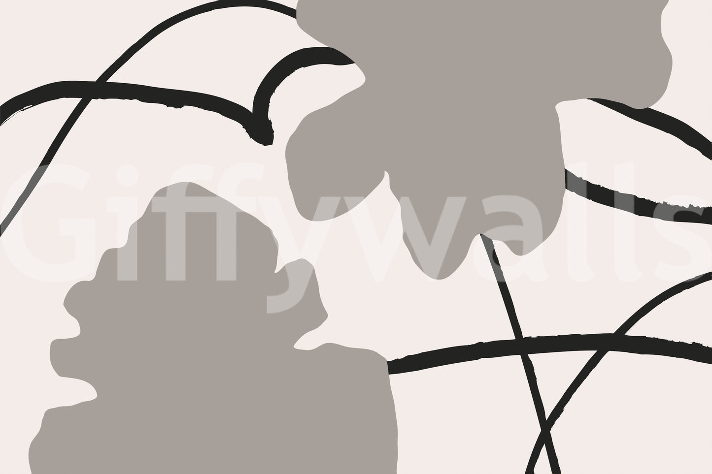 A calming abstract design wallpaper mural that defines a space.