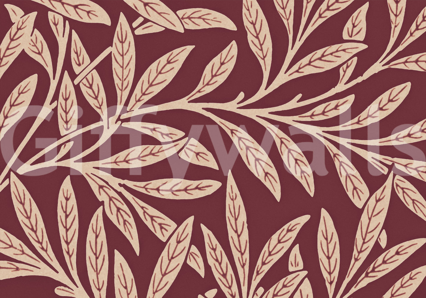 A high-quality serene leaf wall mural for walls.