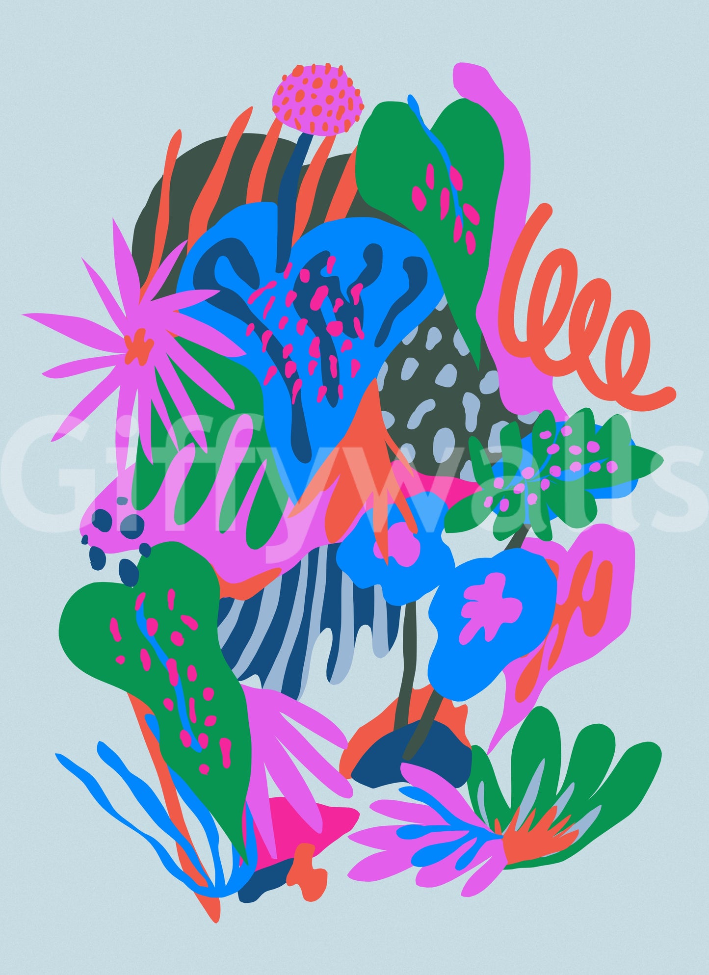 A high-quality serene flower wall mural for walls.