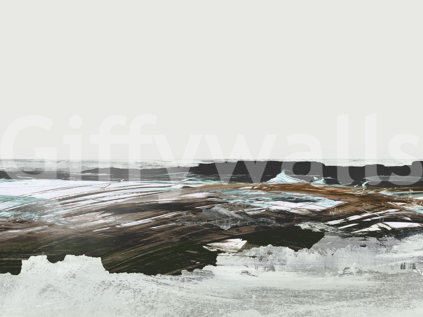 A high-quality serene ocean wall mural for walls.