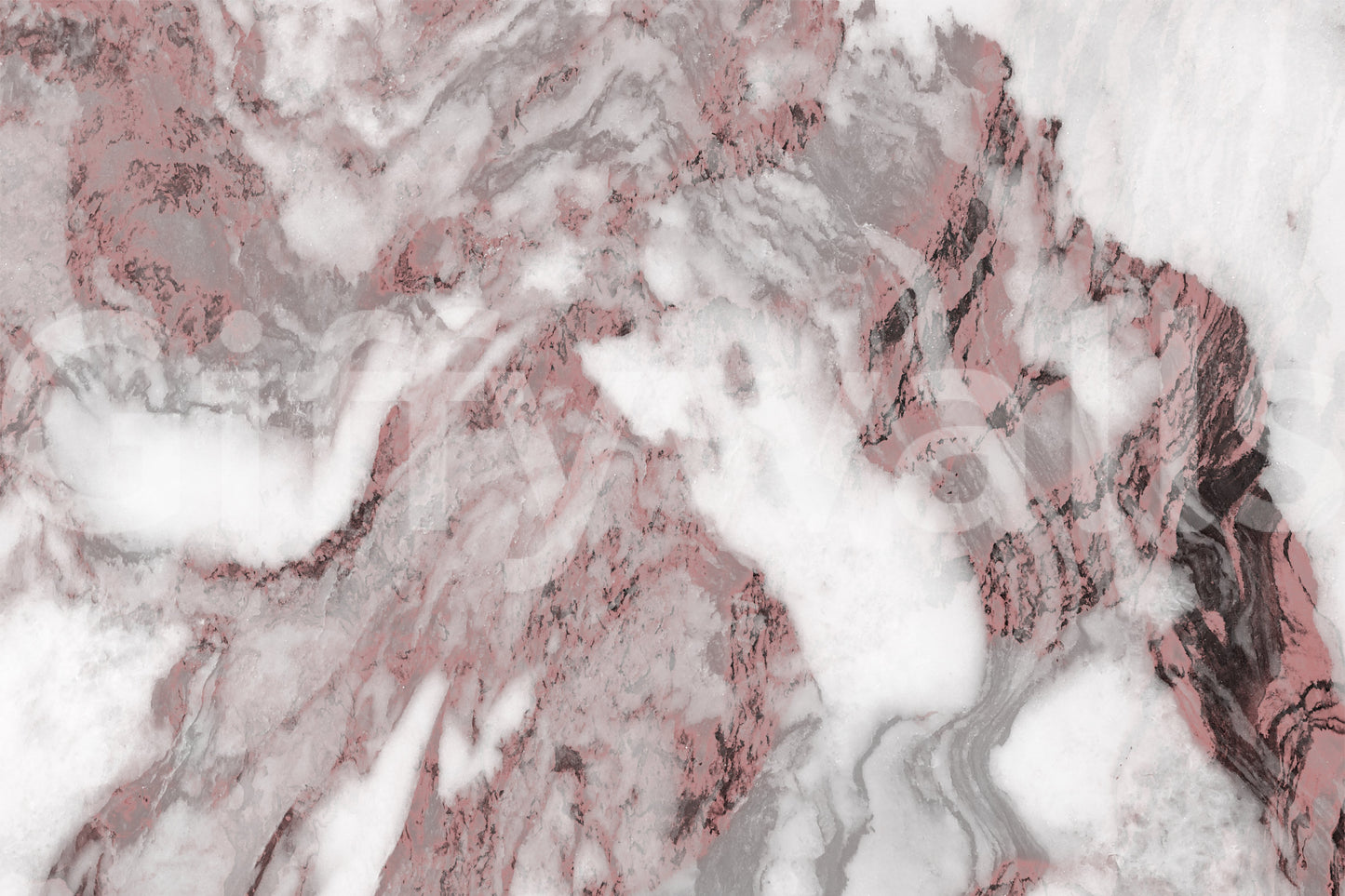 Abstract pink marble wallpaper on a feature wall.