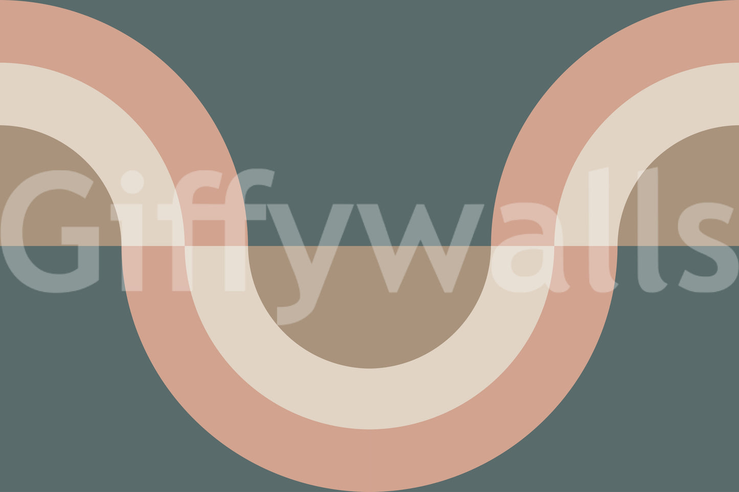 Corner of a creative studio featuring the awesome Modern Retro Arcs Decor Wallpaper.