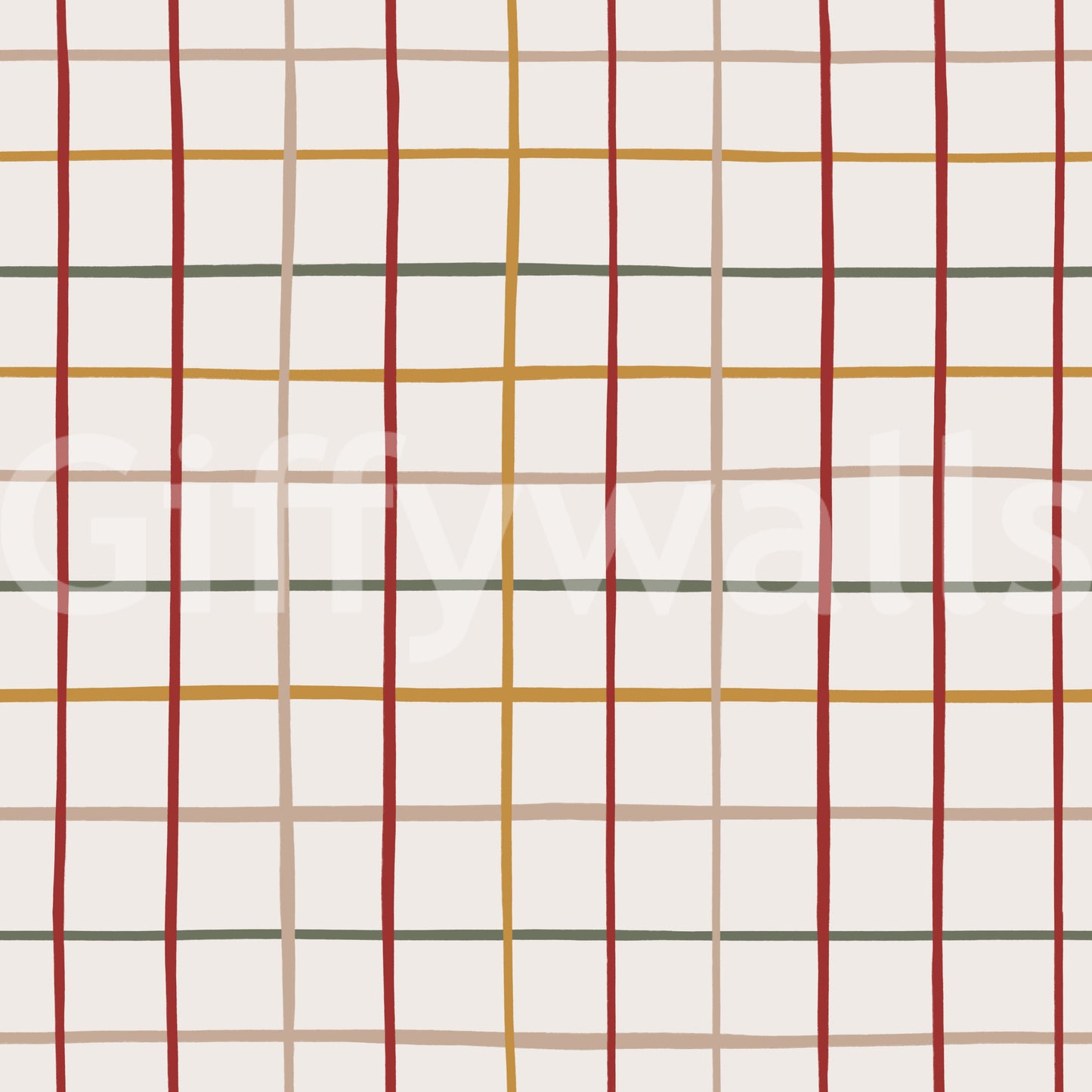 Stylish hallway using Cozy Checkered Warmth Wallpaper colors.