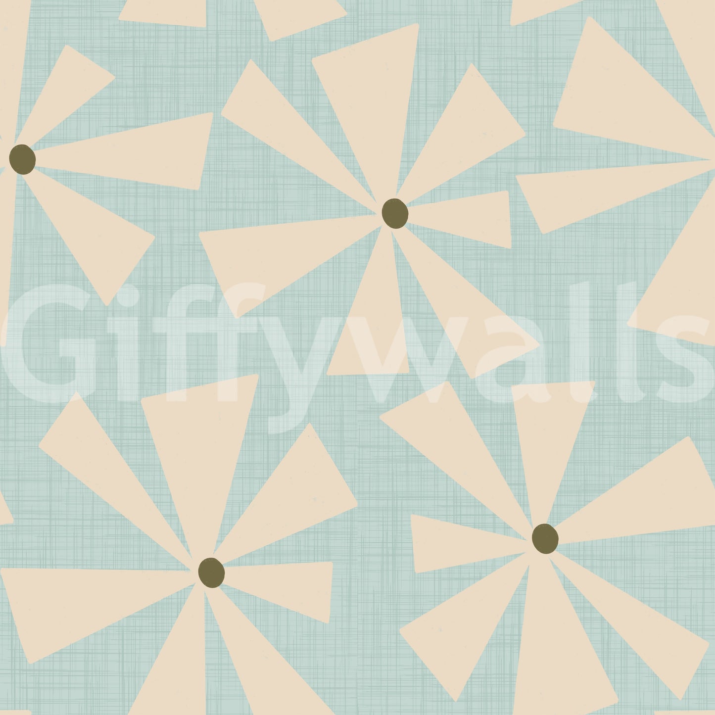 'Atomic Petals' floral paper, a discombobulating mid-century aesthetic.