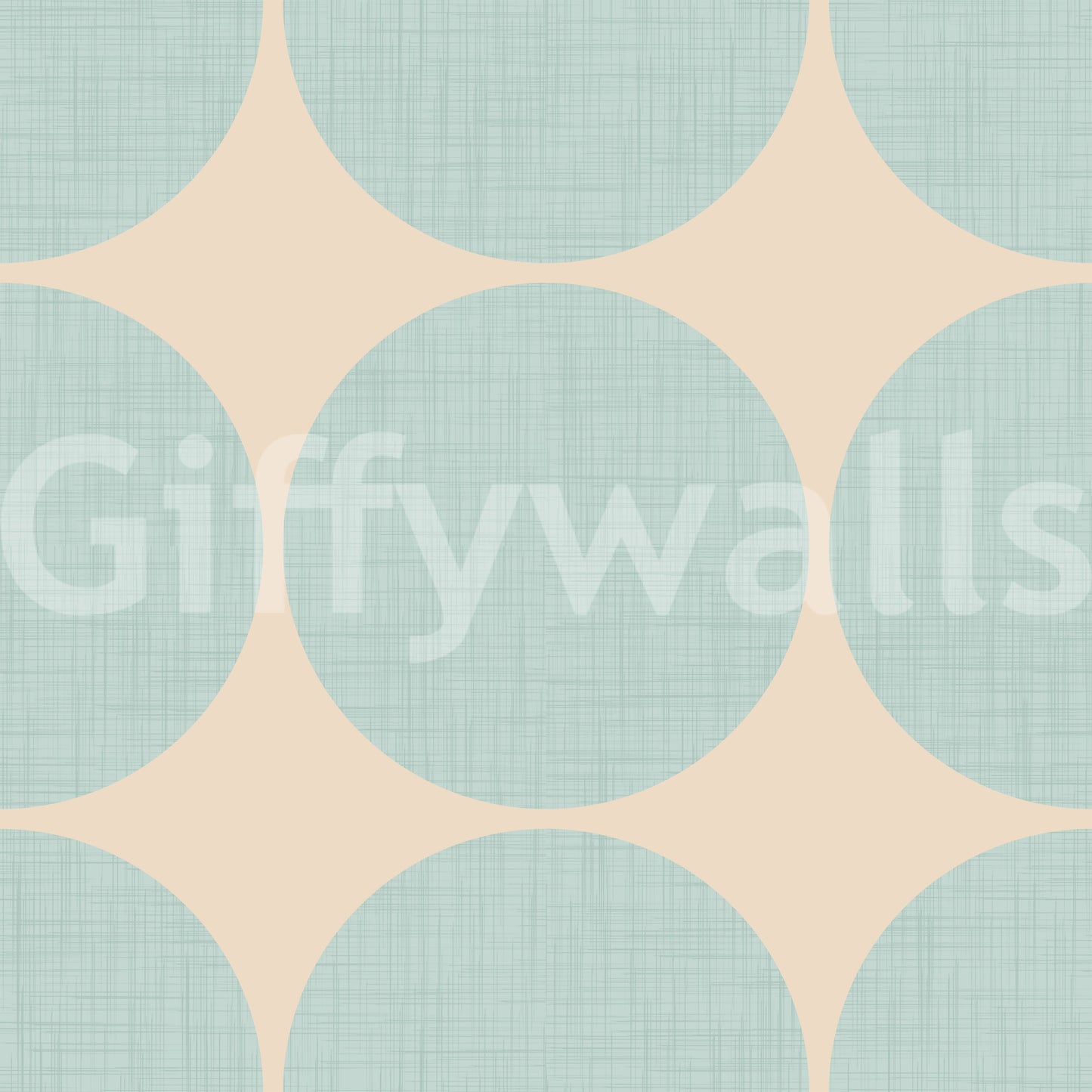 Aqua Dot Swirl Wallpaper Warp weft discs, gorgeous wall art.
