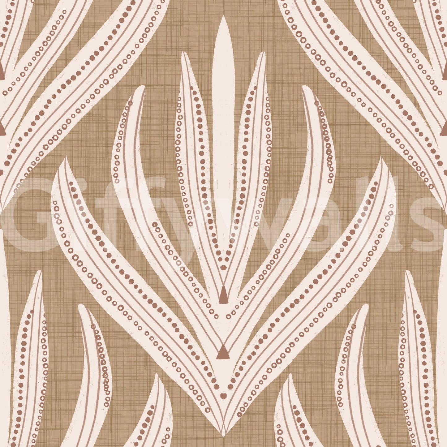 Graphic print featuring dots and ovals, Earthy Abstract Harmony mural.