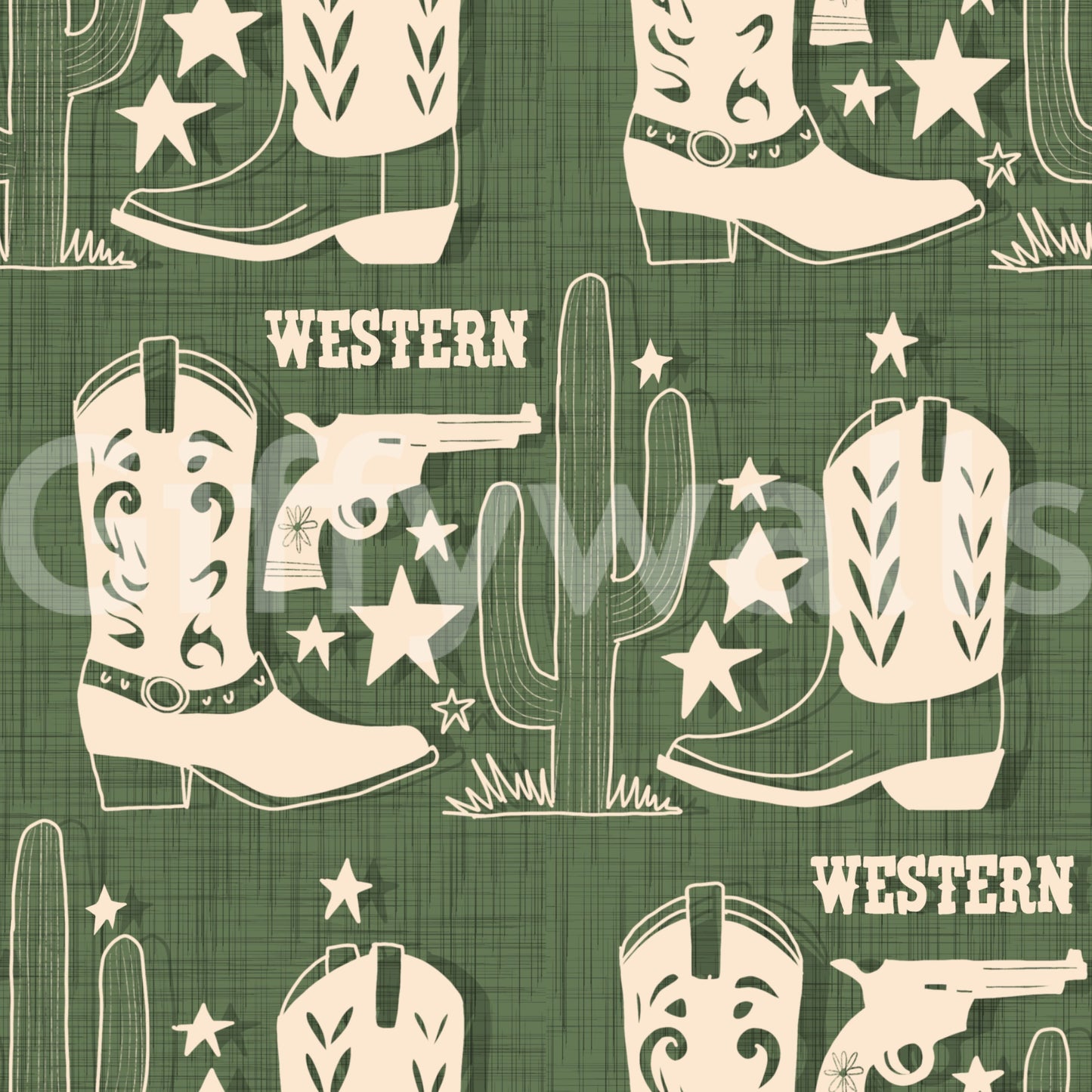 Wild West Charm Wallpaper frontier-inspired wall art.