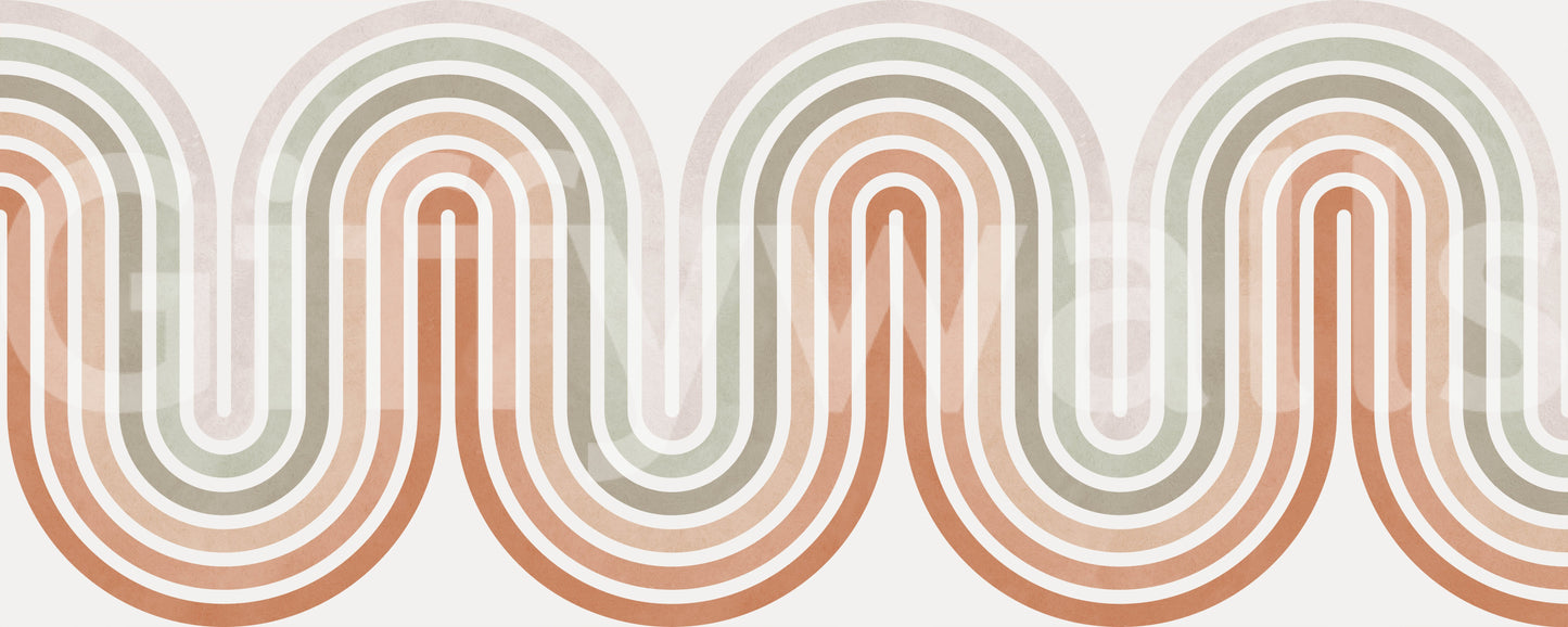 Archway wallpaper for walls sage terracotta blush arch lines.