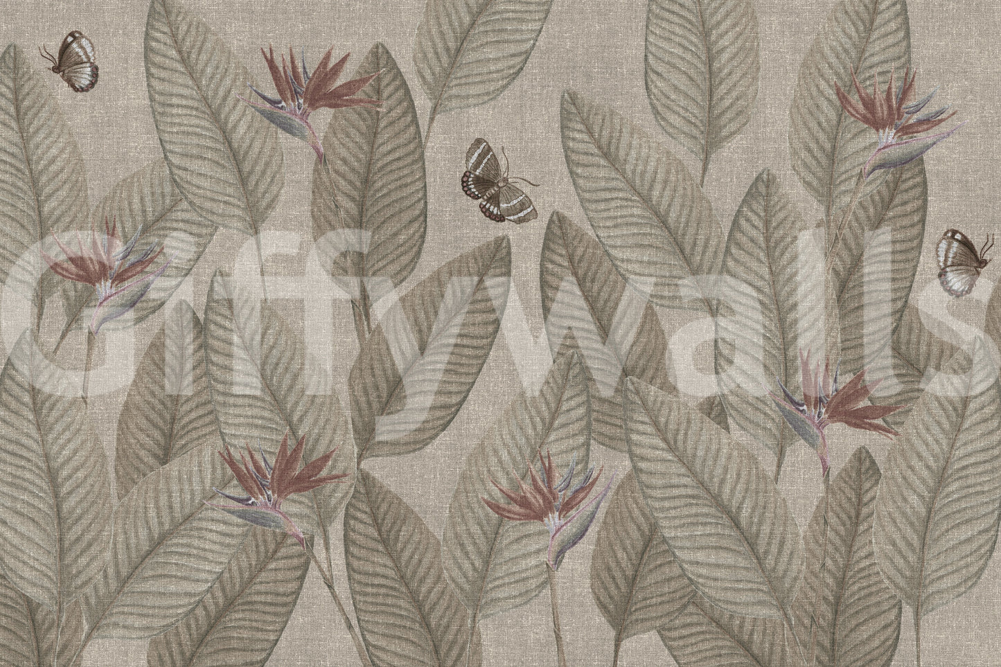 Elegant nature-themed wallpaper, a tranquil statement piece for your room.