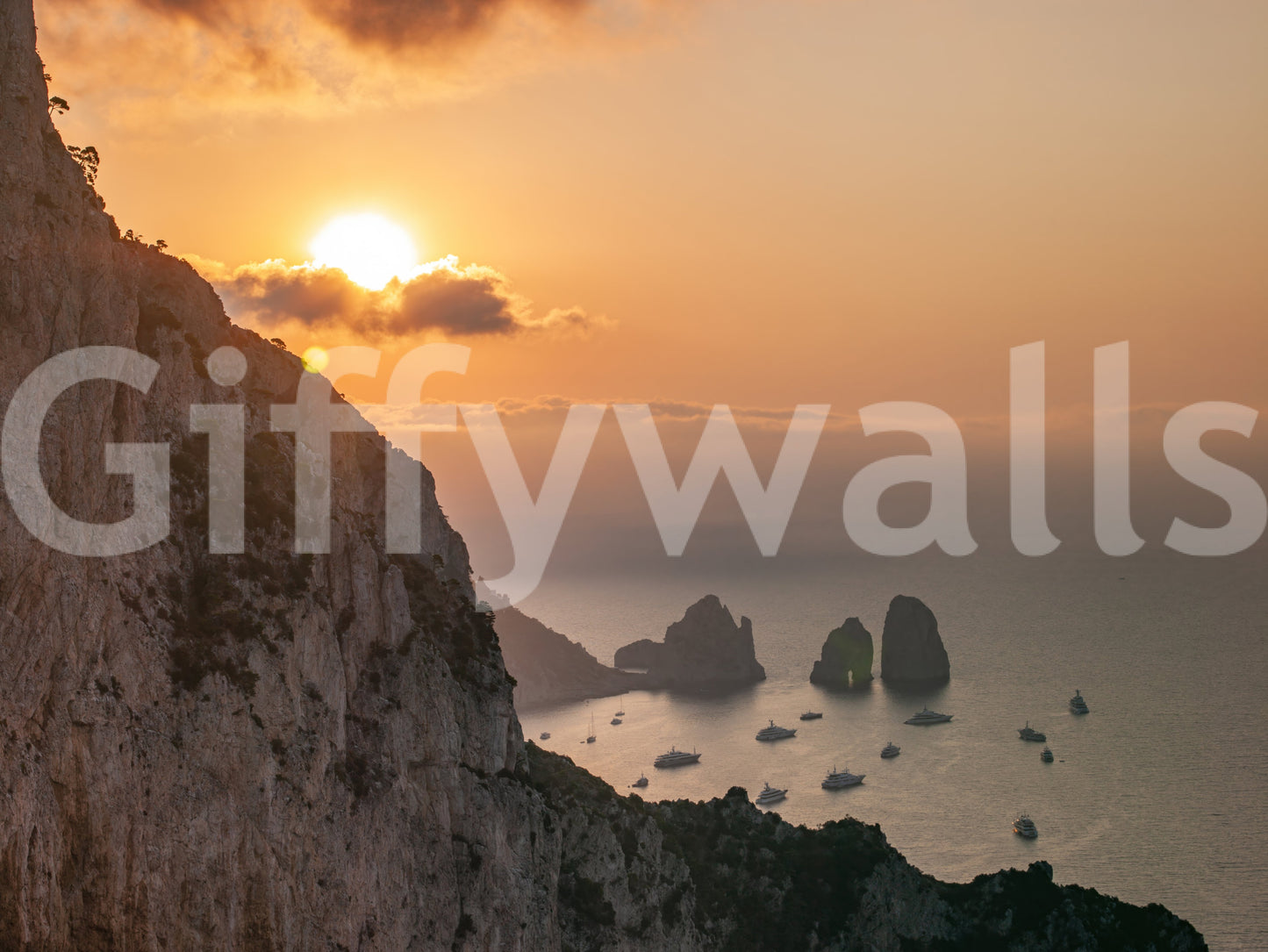 Sunrise Cliffs Wall Mural