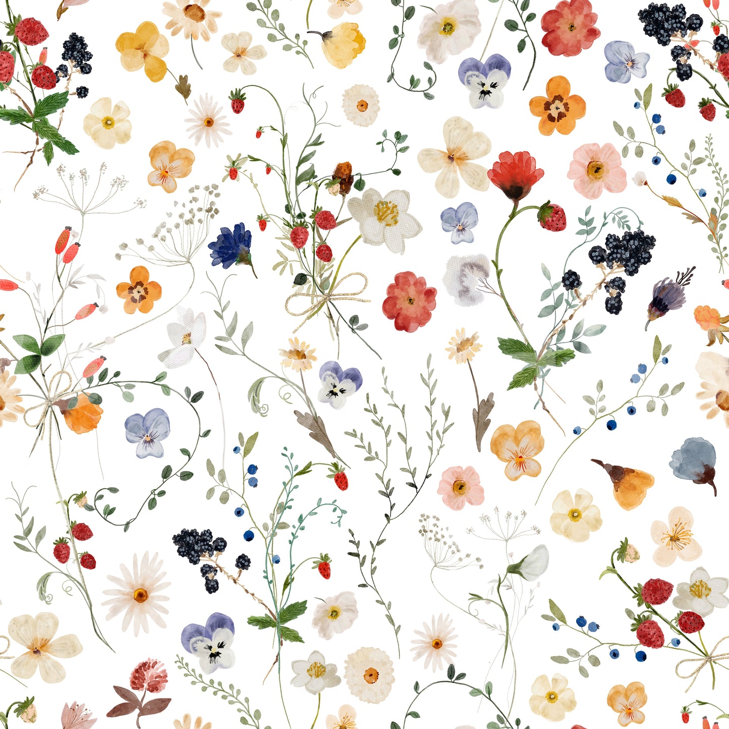 Wildflower Whimsy Meadow Wallpaper