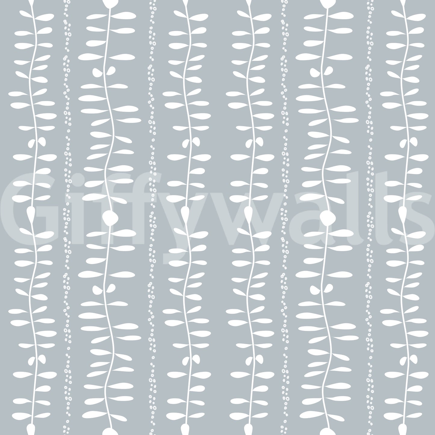 Leaves Cascade Gray Wallpaper