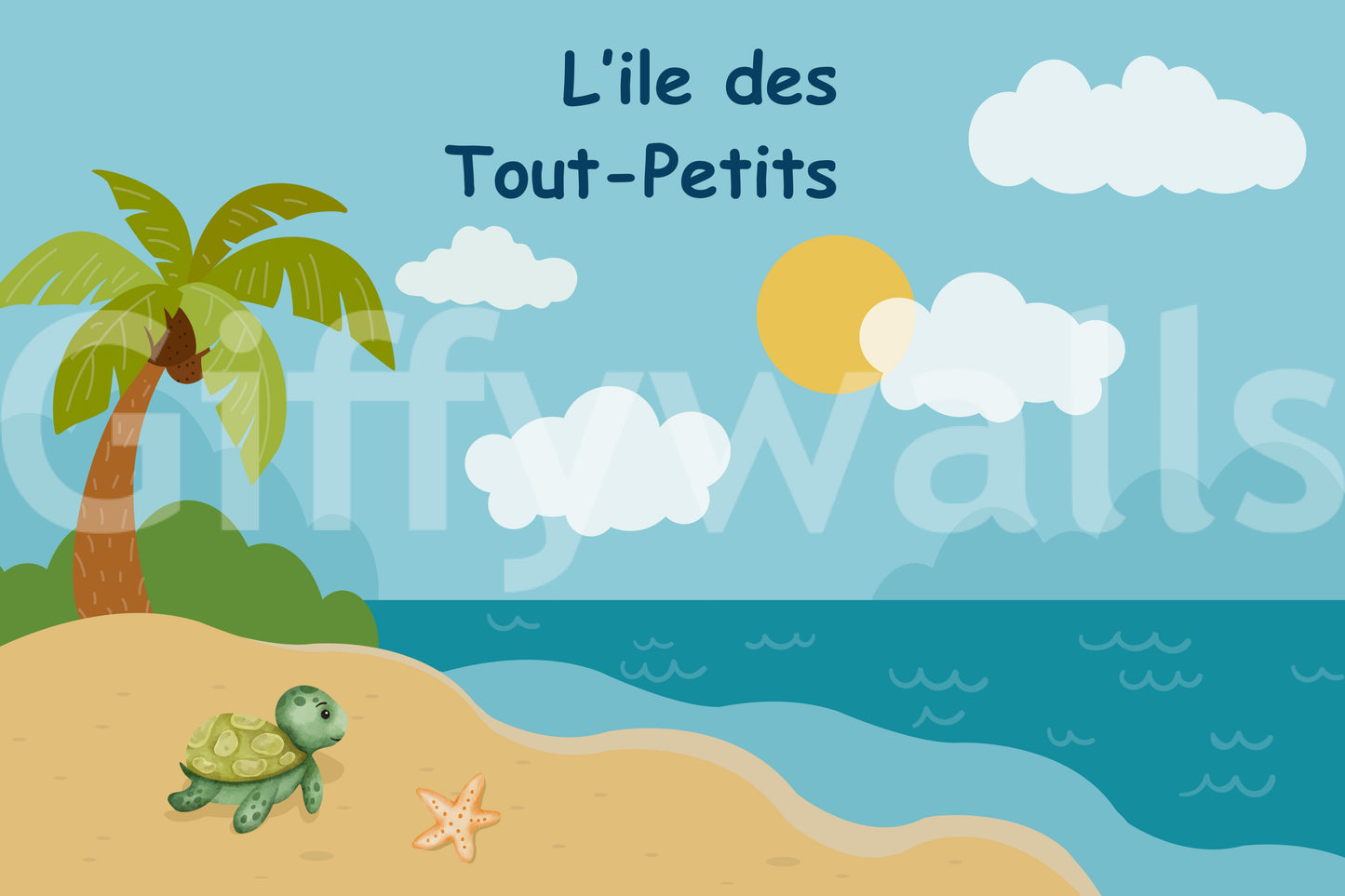 Tiny Turtle Island Wall Mural