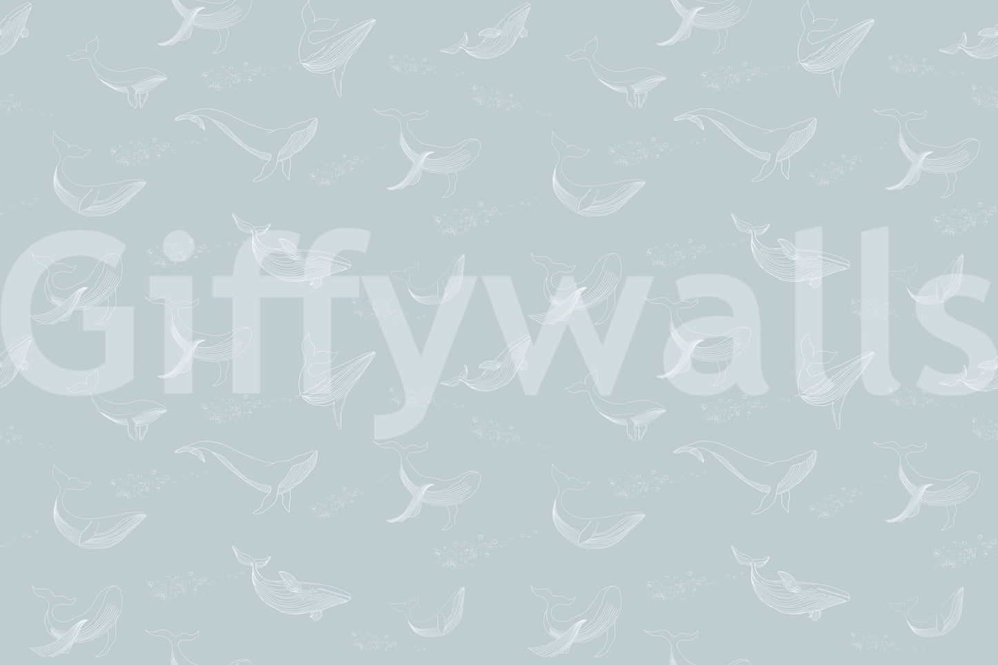 Aqua Whale Dreams Wall Mural