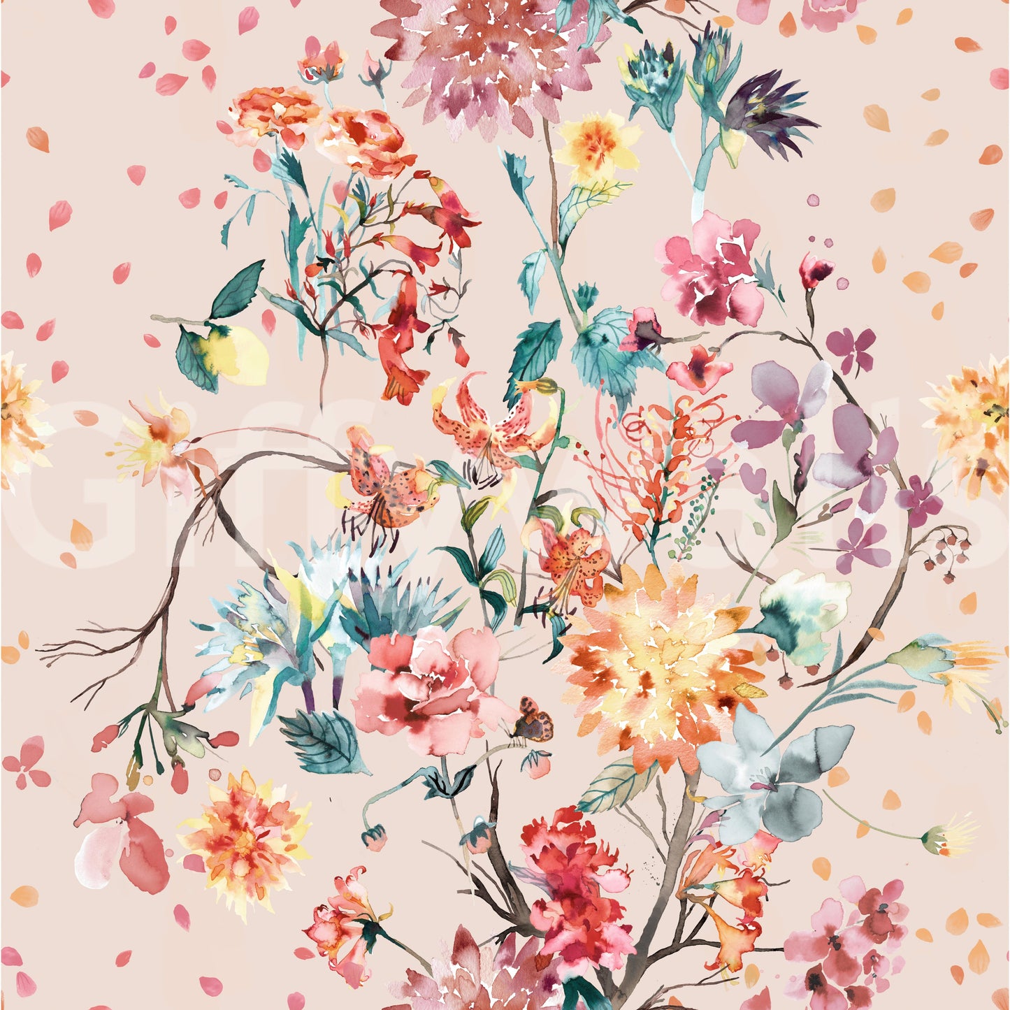 Chinoiserie Flower Wallpaper