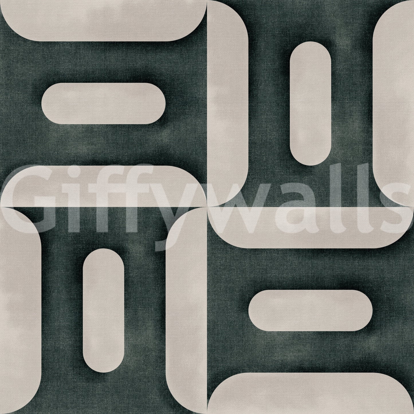 Modern Textured Geometries Vintage Denim Wallpaper