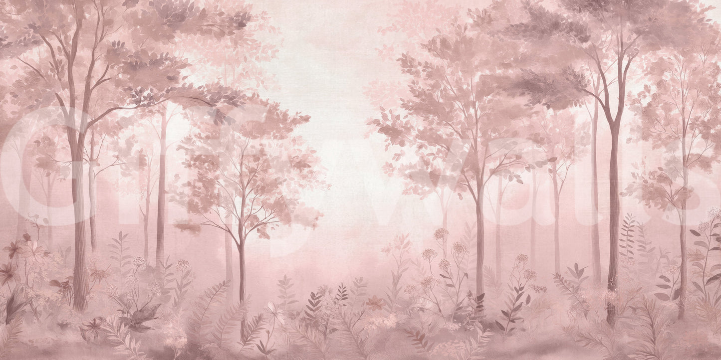 Subtle forest wallpaper for peaceful room settings