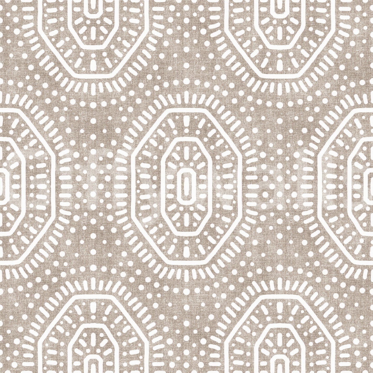 Boho Octagons Crochet Grunge Earthy Beige Wallpaper