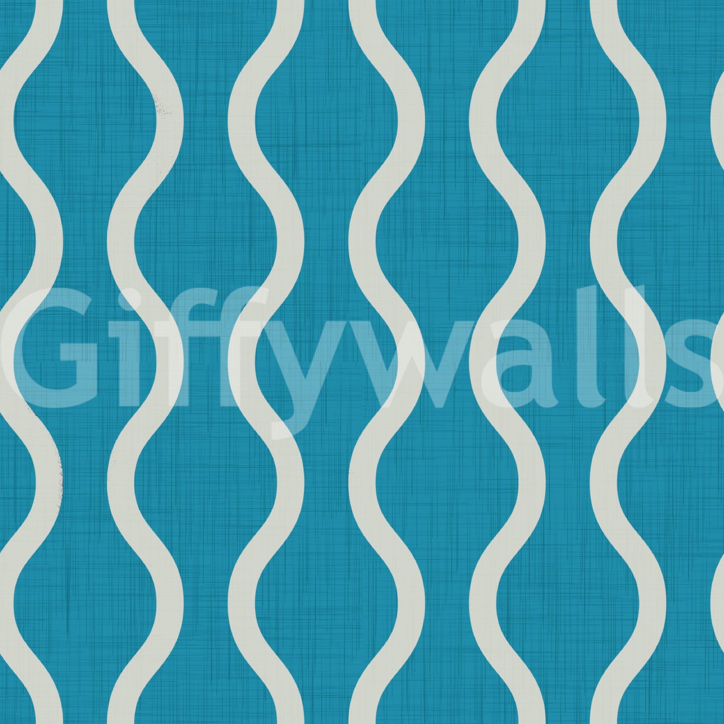 Cozy Scandi Folk Wavy Stripe Nordic Teal - Craft Stripe Wallpaper