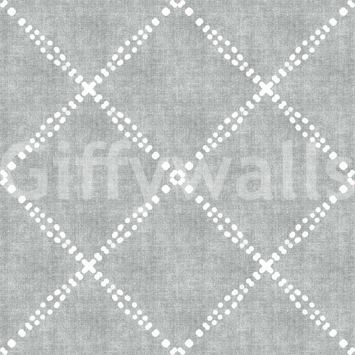 Boho Dotted Trellis Grunge Grey Clouds Wallpaper