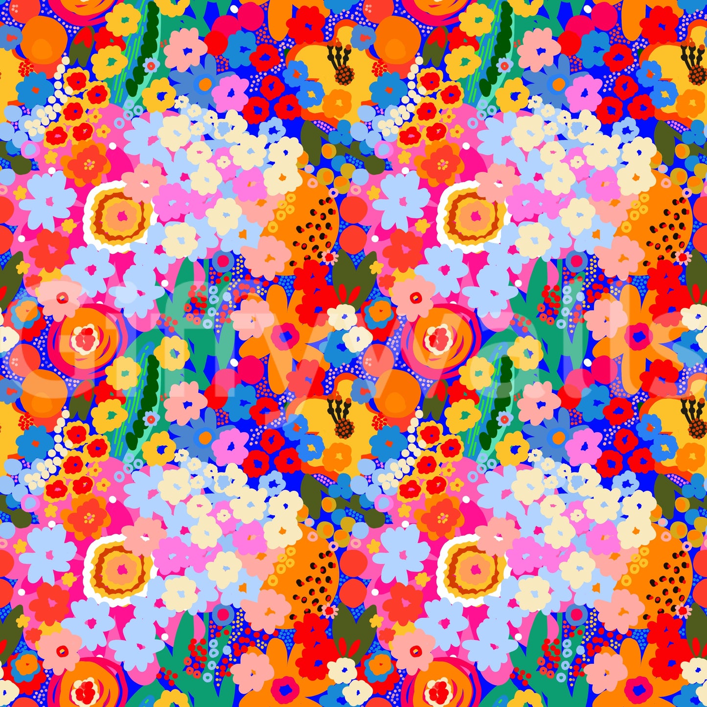 Retro Bloom Flower Fruit Burst Wallpaper