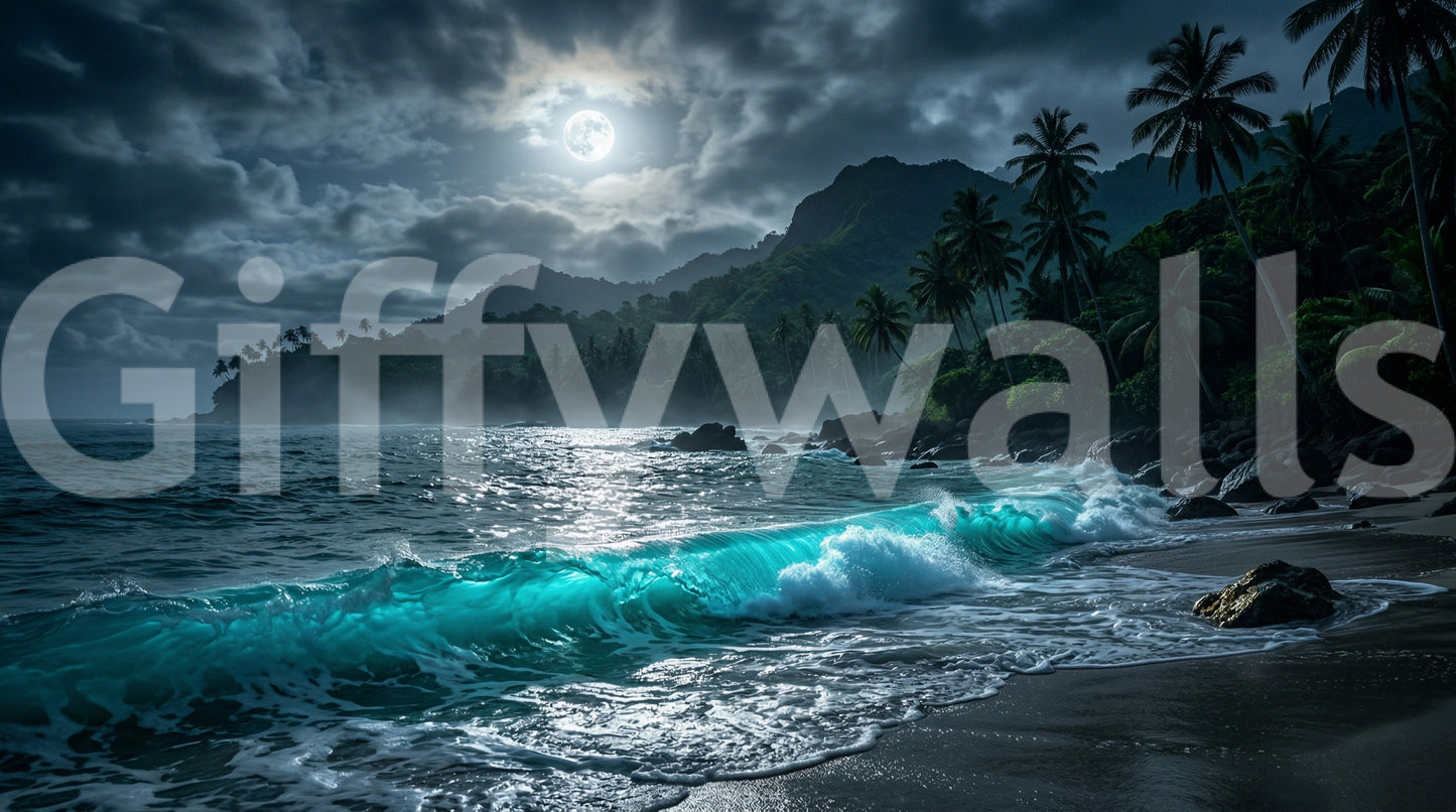 Moonlit Tropics Wall Mural