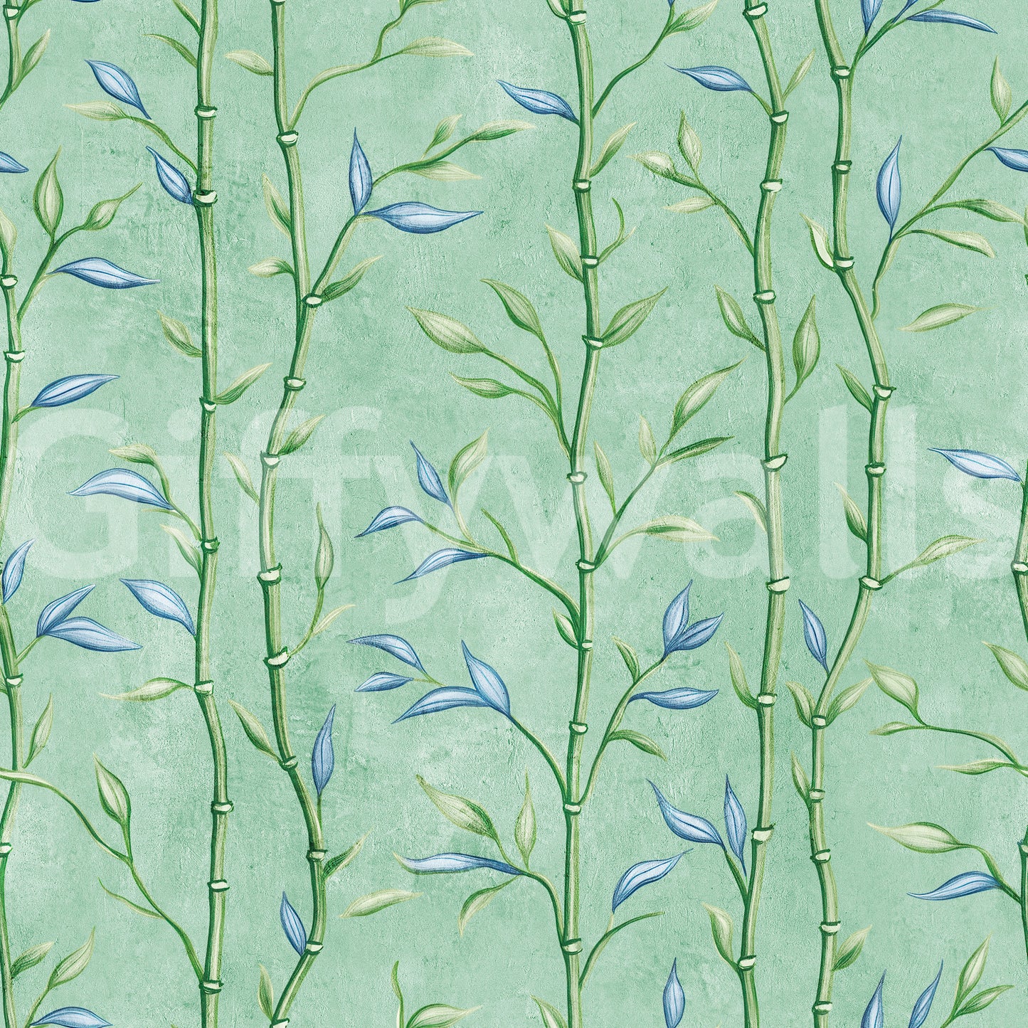 Bamboo Breeze Minty Teal Wallpaper