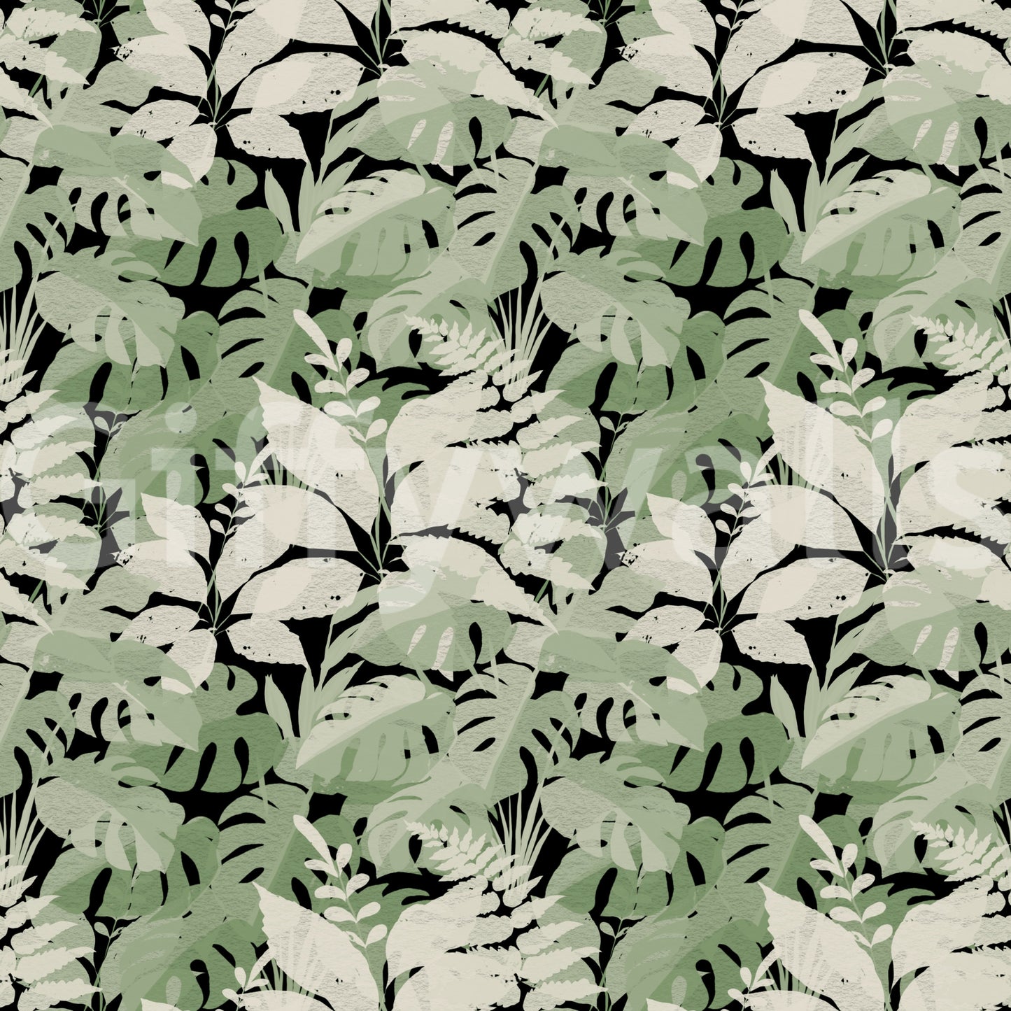 Botanical Noir Canopy Foliage Wallpaper