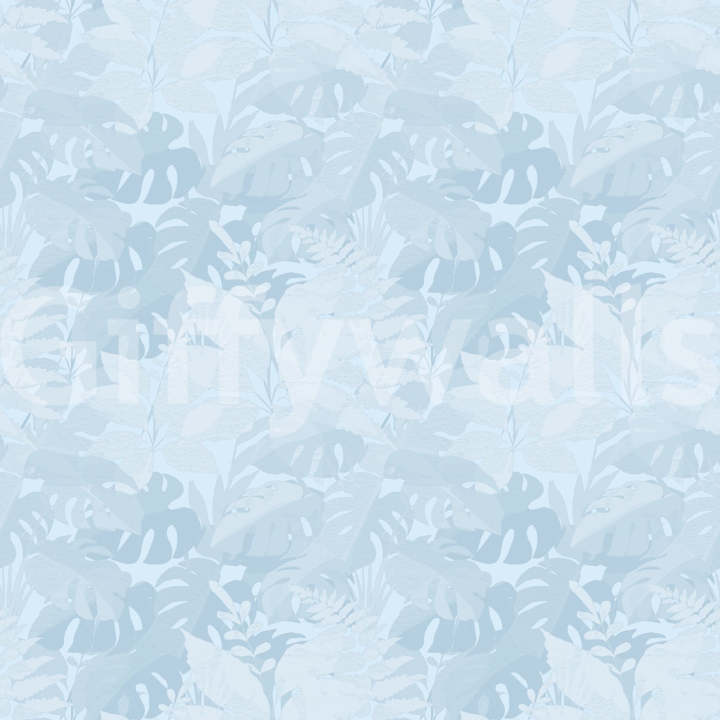 Misty Blue Leaf Layers Monstera Wallpaper