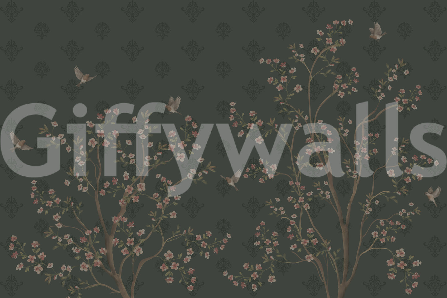 Emerald Bloom & Flight Wall Mural