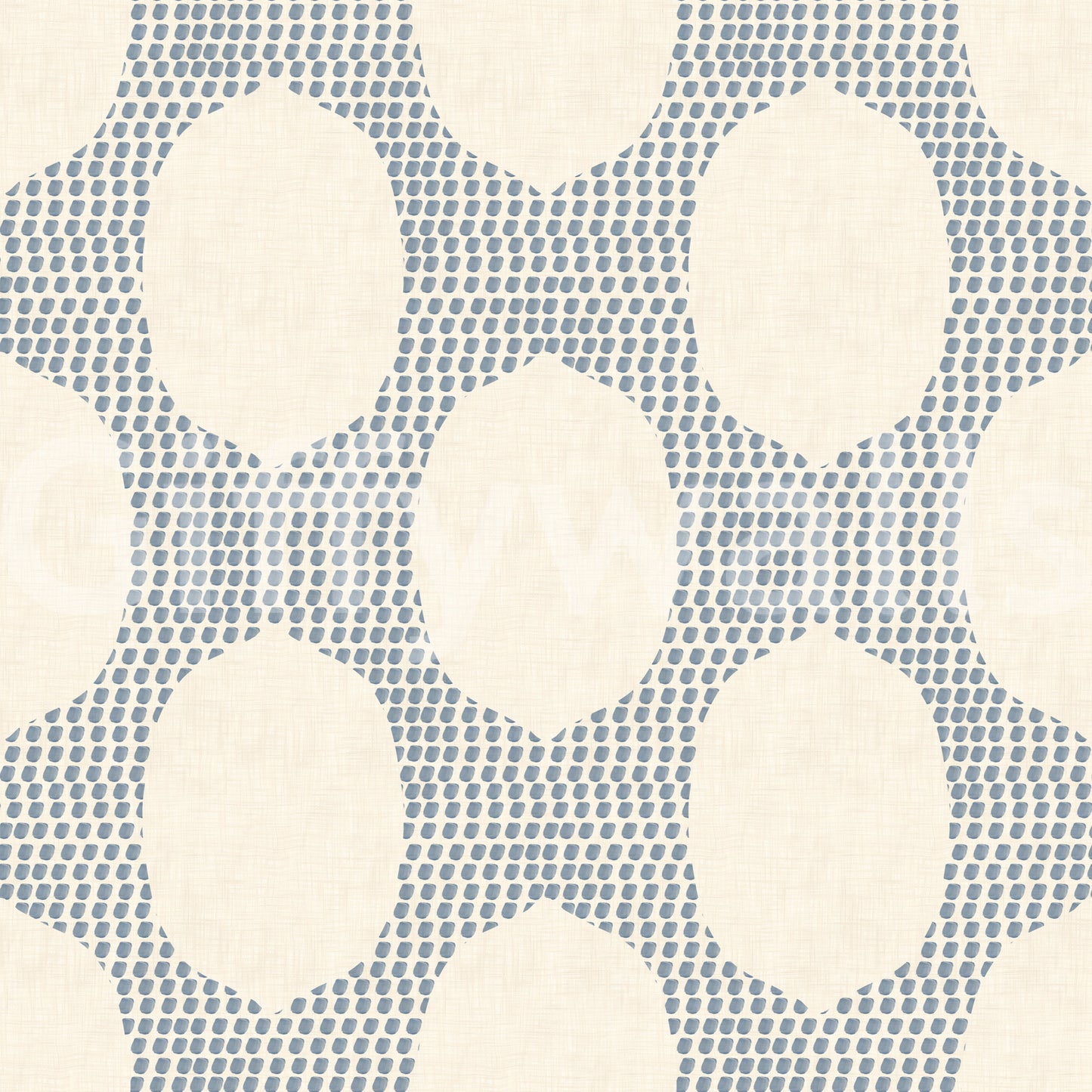Light density shifts soften the rhythm of Beachy Boho Slate Blue Mosaic wallpaper.