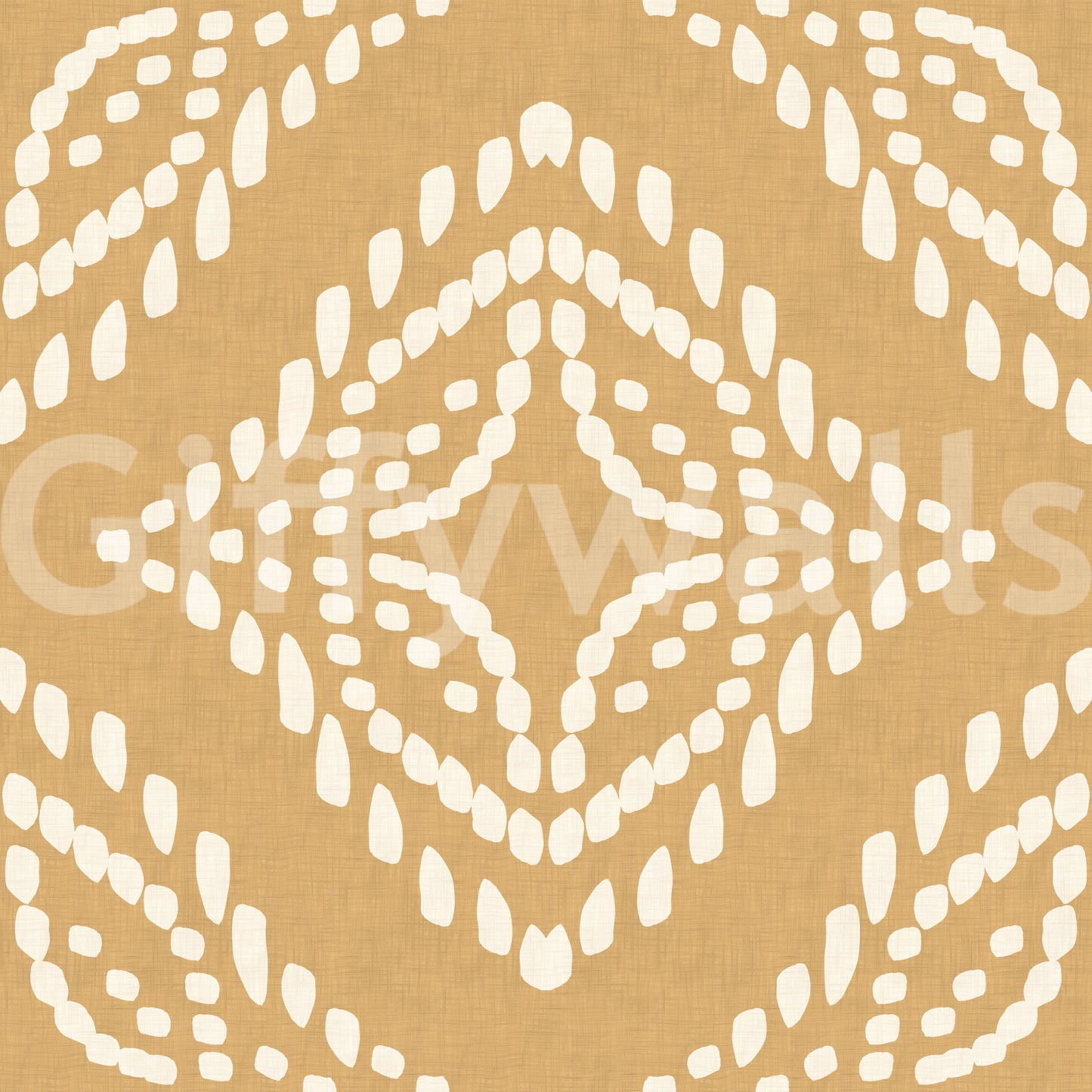 Boho block-style ornament wallpaper with linen-textured sand finish, GD9675