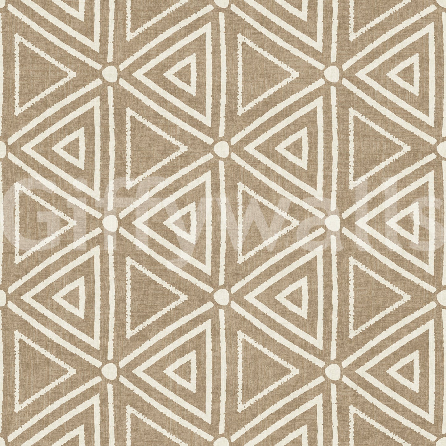 Full-coverage pattern view of the Mudcloth Triangles Boho wallpaper surface, GD9726