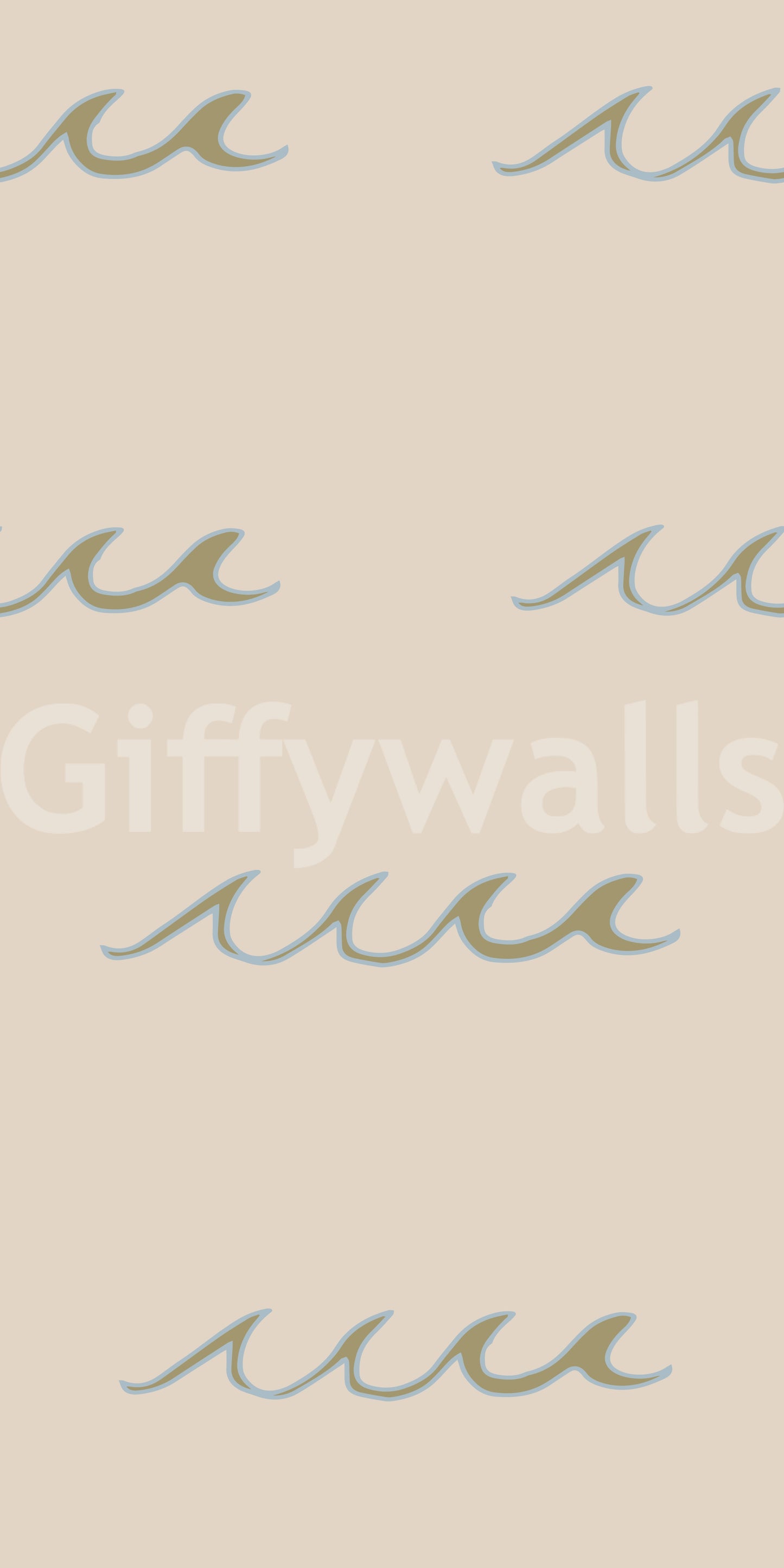 Repeat layout of free-form waves across the Sand Wave Boho Coastal wallpaper., GD9910