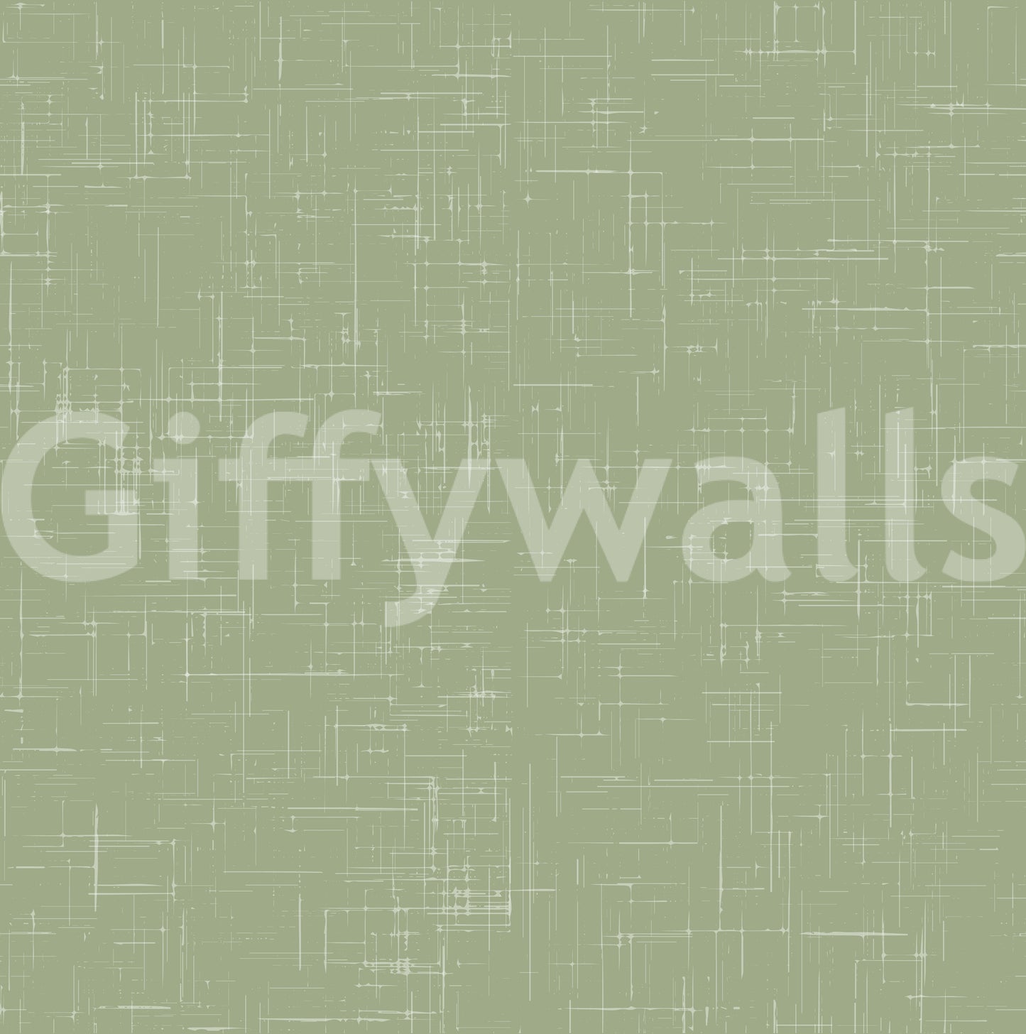 The woven illusion is prominent in this sage green linen wallpaper close up.