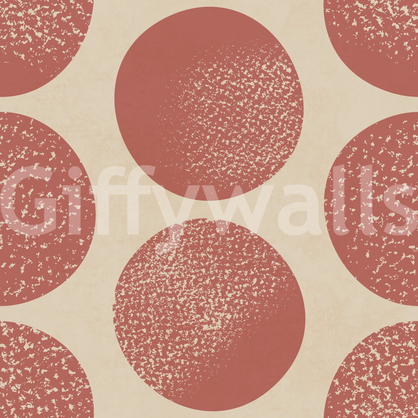 organic circular dots wallpaper with speckled finish in beige background.