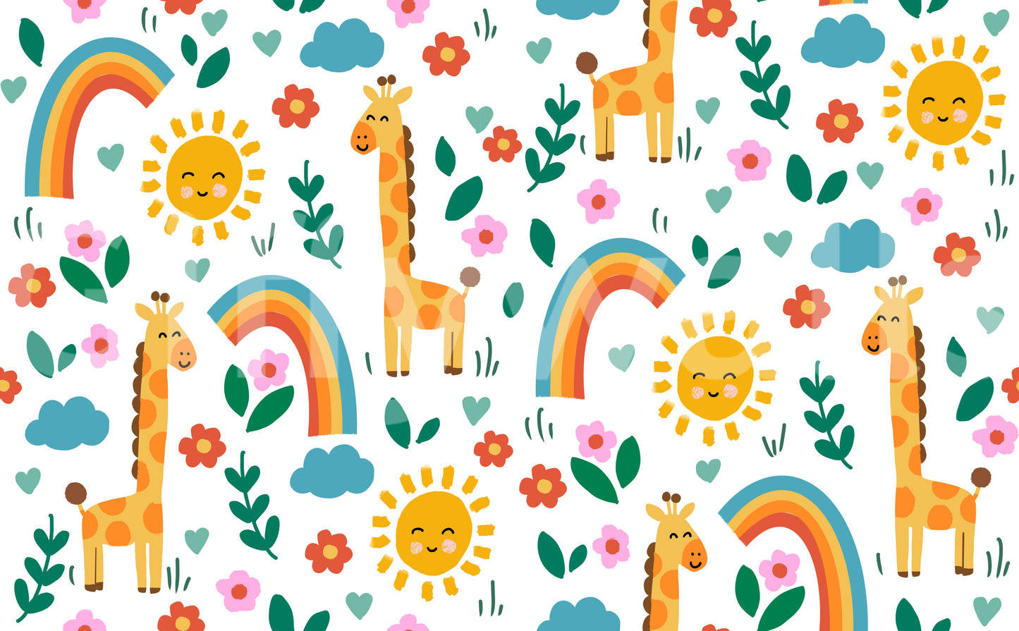 Giraffe Jungle Safari Wallpaper